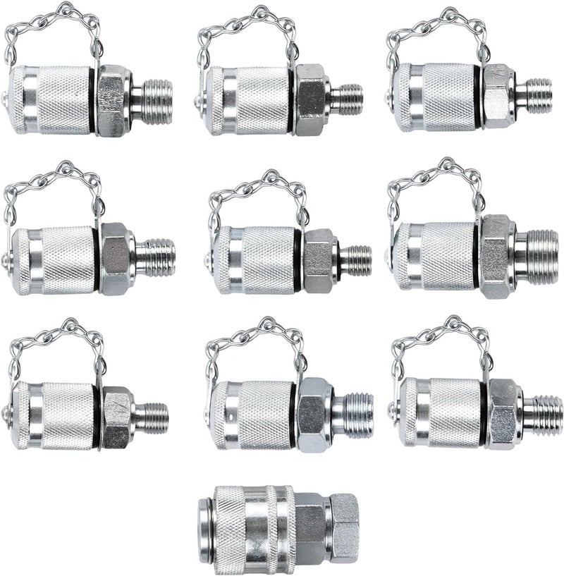 SINOCMP 10 Pcs Test Connector Hydraulic Pressure Gauge Tee Coupling Fittings for Construction Machinery Excavator - Image 2